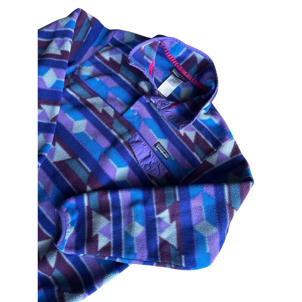 Patagonia Synchilla Snap-T Fleece Aztek Womens Size Small S Tango Purple Sweater - Picture 2 of 7